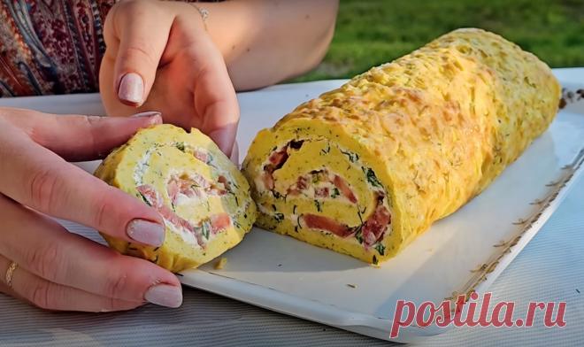 Кабачковый рулет с начинкой.