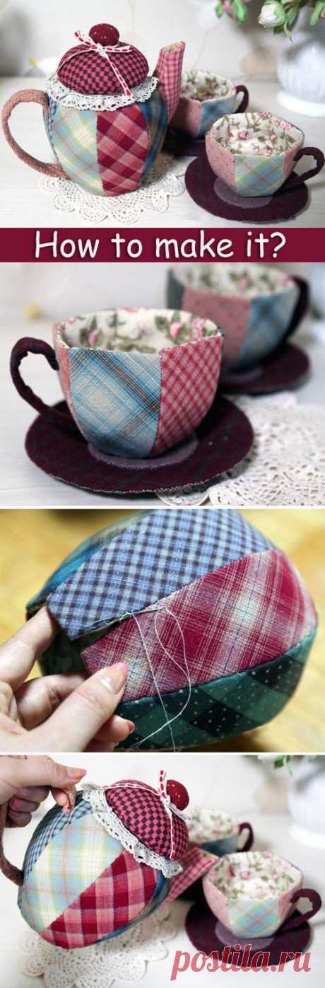 (263) How to sew a Patchwork Teapot and Cups. DIY step-by-step tutorial. Souvenir, gift box. https://www.handmadiya.com/2015/09/patchwork-teapot-cups-tut…
