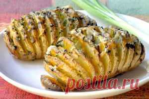 Резной запечённый картофель с сыром и ветчиной | Милочка