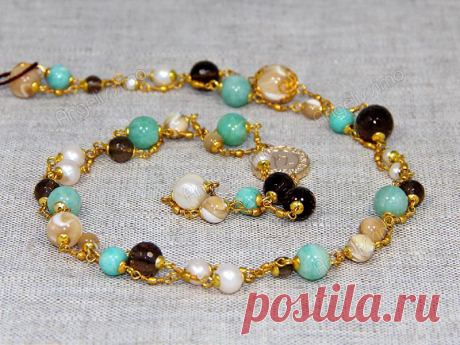 Бусы &quot;Весна&quot; из амазонита и других натуральных камней от BRimar