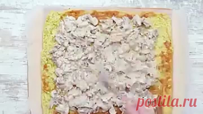Кабачковый рулетик с грибами
