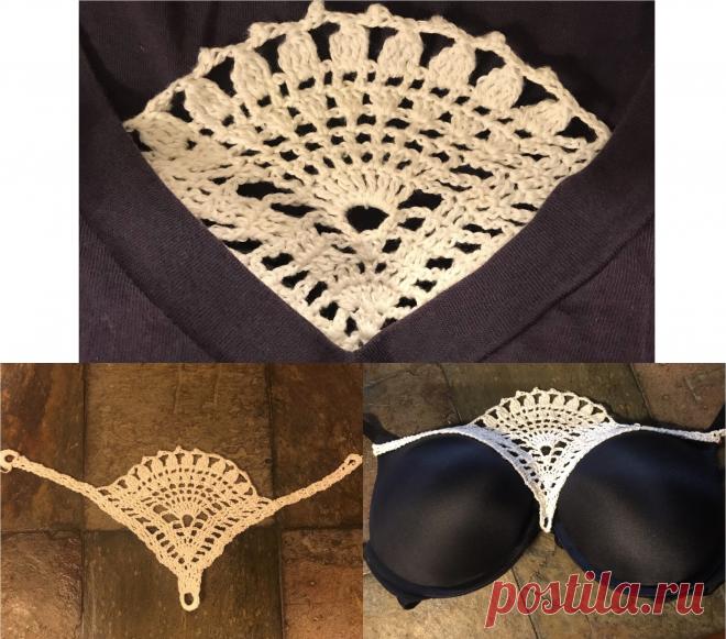 Crochet Triangele Lace Fast and Easy. Вяжем крючком треугольную вставку  быстро и легко