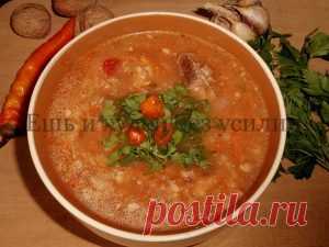 Грузинский суп харчо из говядины в русской вариации Суп харчо переводится с грузинского как 