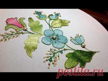 ВЫШИВКА : БУРДЕН ШОВ | Hand Embroidery: BURDEN STITCH - YouTube