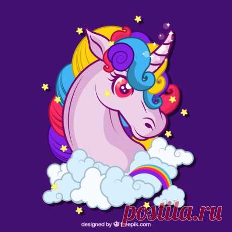 Фиолетовый фон единорога с ручными облаками Более миллиона свободных векторов, PSD, фотографии и бесплатные иконки. Эксклюзивные халявы и все графические ресурсы, которые необходимые для ваших проектов