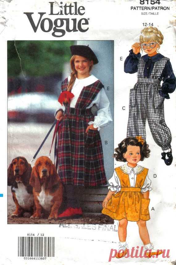 (2) Girl's Children's Jumper, Jumpsuit and Blouse Easy Little Vogue 8154 …