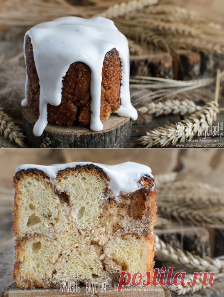 Пасхальный кулич в стиле обезьяньего хлеба. Чудесная глазурь. Видео - Жизнь - вкусная!