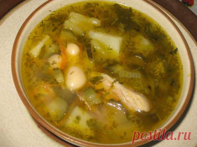 Рассольник с белой фасолью