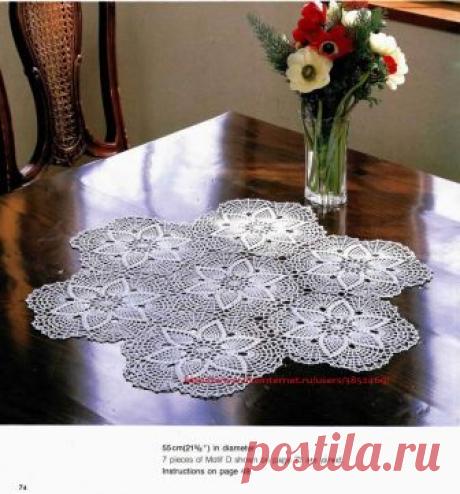 Круглая салфетка из мотивов диаметр 55 см