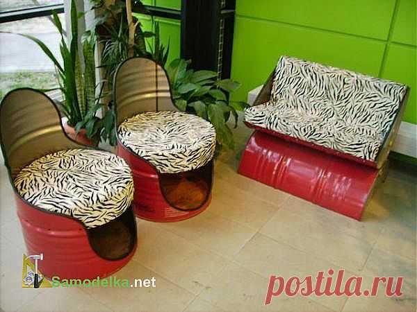 Мягкий уголок из железных бочек / Мусор в дело / Самоделка.net  - Сделай сам своими руками | Самоделки. Полезные советы и рекомендации домашнему умельцу