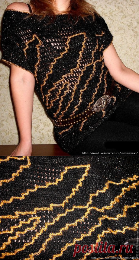 Вязаный жилет &quot; Тигриный &quot; от Елены Вороновой