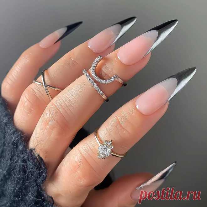 Хромированый зимний маникюр: 16 классных идей для праздника - GlobalFashion