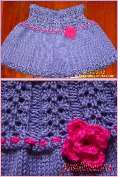 Very Cute Short Skirt For Toddlers and Girls - Free Skirt Knitting Pattern