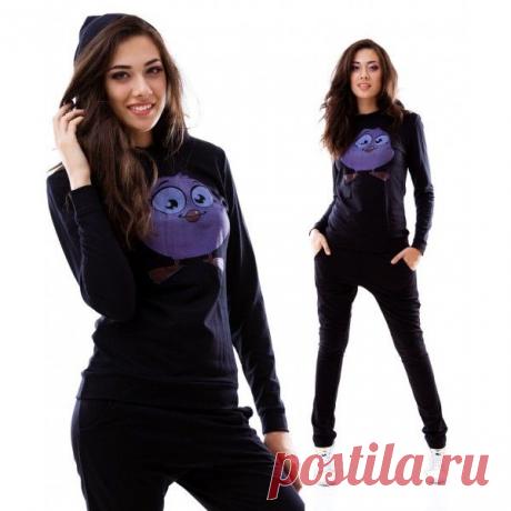 Спортивный костюм Птички.Ткань-двухнитка
Цвет-черный
Длина кофты 60 см
Длина рукава 62 см
Длина брюк 106 см