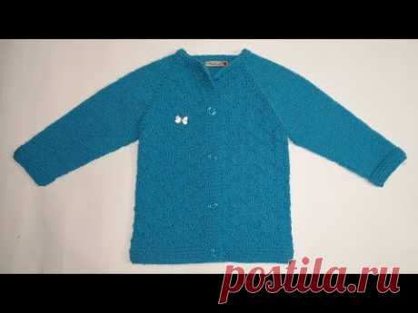 Детская кофта спицами видео.Ч.2.Вязание спицами. - YouTube.МК кофты для девочки
