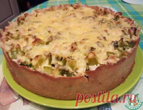 Киш с брокколи, курицей и горошком – кулинарный рецепт