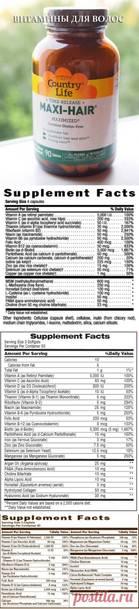 Самые лучшие витамины для волос