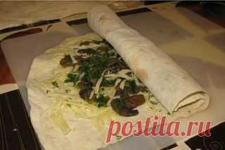 Грибной рулет из лаваша | Семья и дом