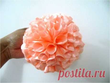 Moños para el cabello flores copos pon pon en telas