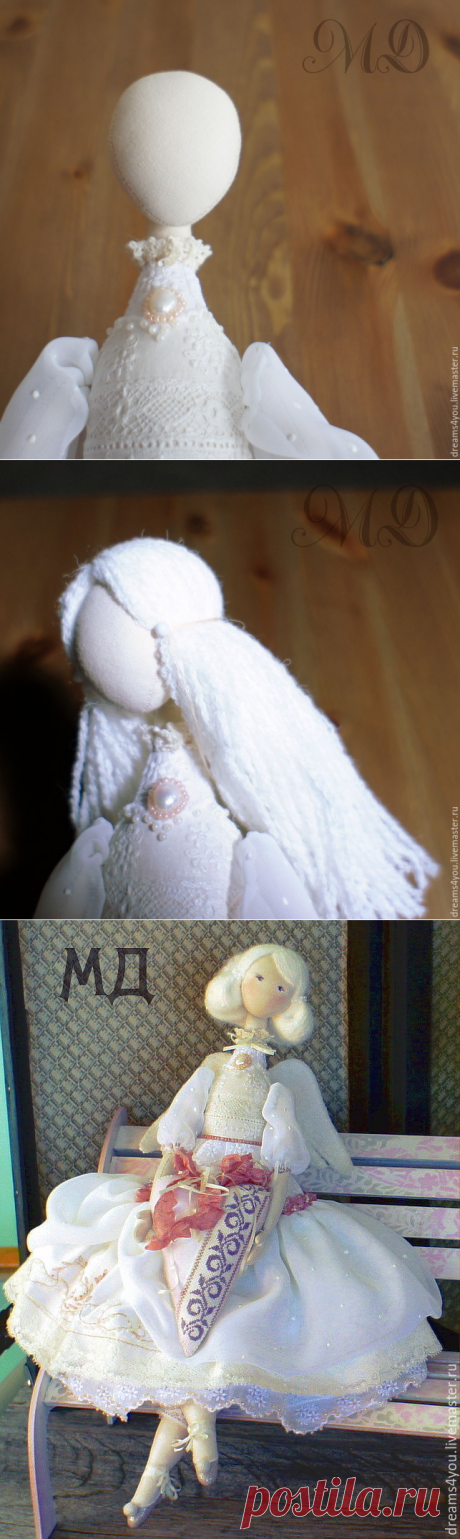 Создаем для куколки прическу из шнуровой пряжи - Ярмарка Мастеров - ручная работа, handmade