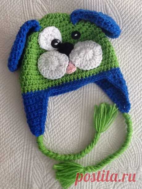 Вязание крючком Puppy Dog Hat с флисовой подкладкой по LakeviewCottageKids