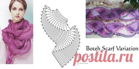 Crochet Boteh Scarf Variation | chusty, szale i szaliki