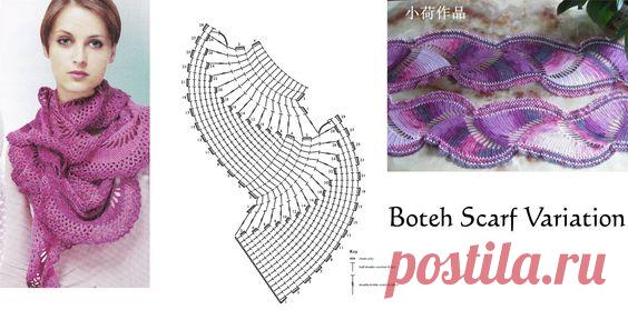 Crochet Boteh Scarf Variation | chusty, szale i szaliki
