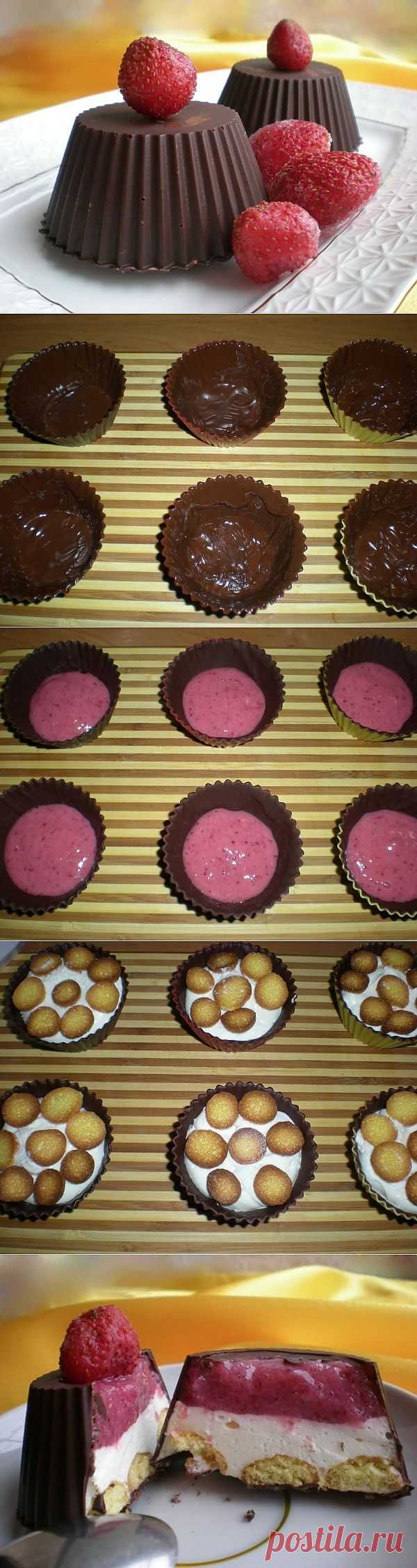 Как приготовить блюдо "шоколадные корзинки с клубникой и сливками" - рецепт, ингридиенты и фотографии | sloosh