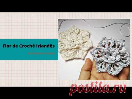 Flor de Crochê Irlandês de  Seda Pura Passo a Passo!