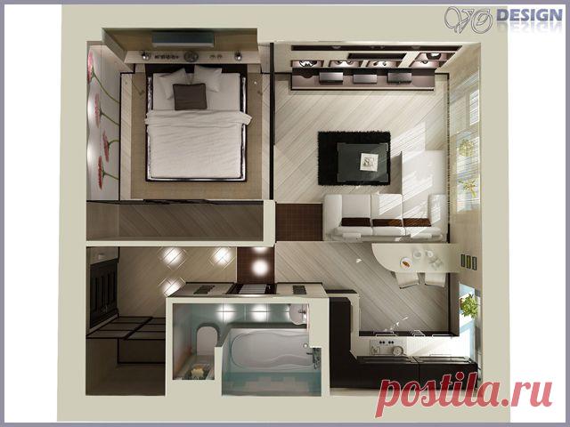 Дизайн-проект однокомнатной квартиры