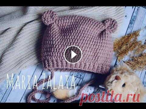 Мастер класс - Вязаная шапка с ушками крючком Мастер класс - Вязаная шапка с ушками крючком...