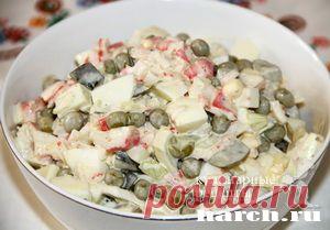 Салат из крабовых палочек с солеными огурцами “Новак” | Харч.ру - рецепты для любителей вкусно поесть