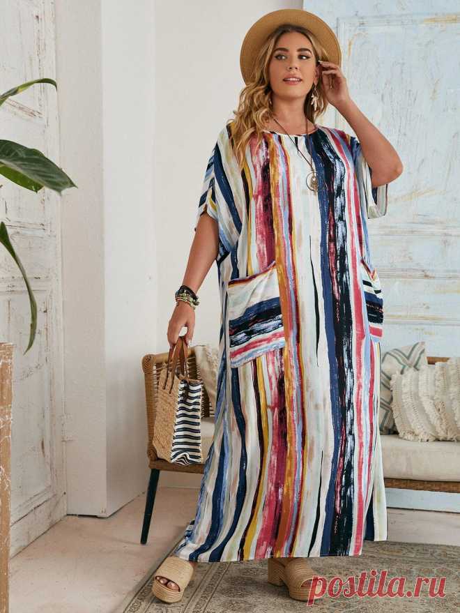 SHEIN Платье размера плюс с оригинальным рукавом | SHEIN Россия