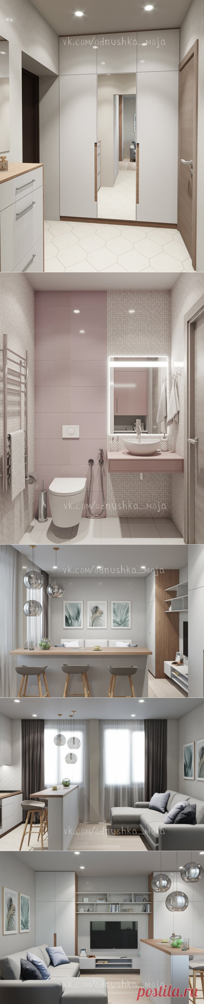 Очень бюджетный интерьер чудесной маленькой квартиры-студии площадью 22 кв. м с боковыми окнами. Светло и просторно. | Карманный дизайнер | Яндекс Дзен