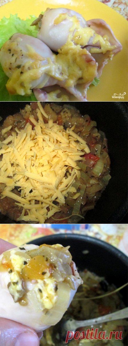Кальмары, фаршированные грибами и сыром - пошаговый кулинарный рецепт с фото на Повар.ру