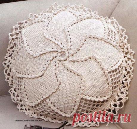 Подушка крючком схема » Ниткой - вязаные вещи для вашего дома, вязание крючком, вязание спицами, схемы вязания
