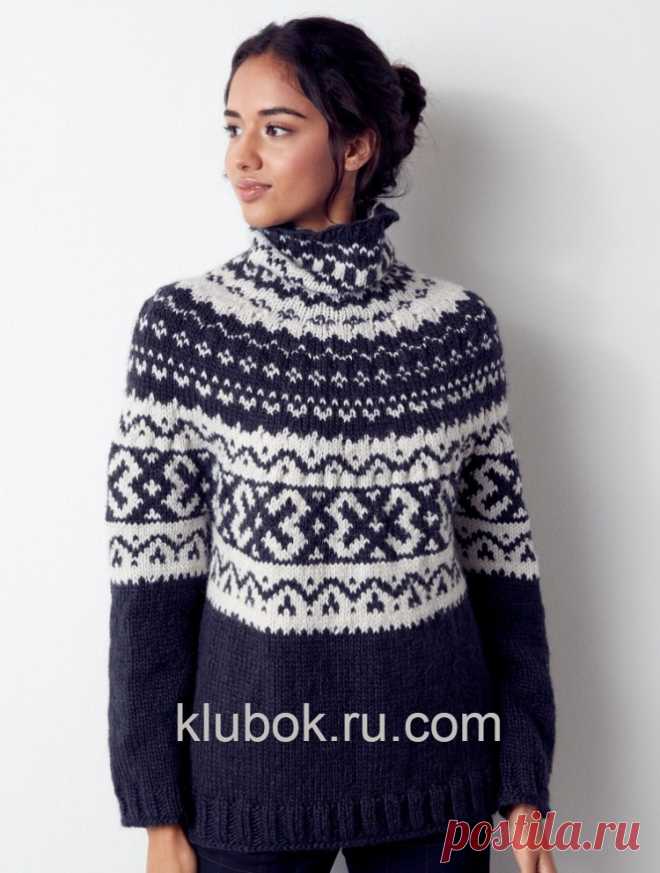 Вязаный свитер Nomad Fair Isle с жаккардовой кокеткой - Klubok.ru.com