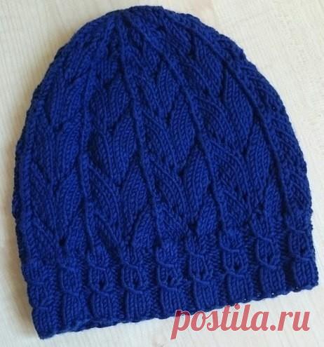 Шапка спицами. Схема узора