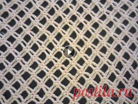 Узор сеточка (вязание крючком). Mesh pattern (Crochet). МК как связать узор &quot;сеточка&quot; крючком. MK how to tie pattern &quot;mesh&quot; hook...