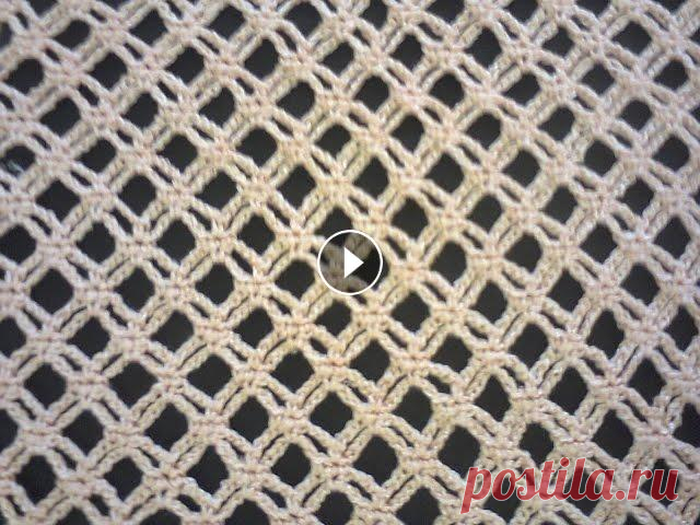 Узор сеточка (вязание крючком). Mesh pattern (Crochet). МК как связать узор "сеточка" крючком. MK how to tie pattern "mesh" hook...