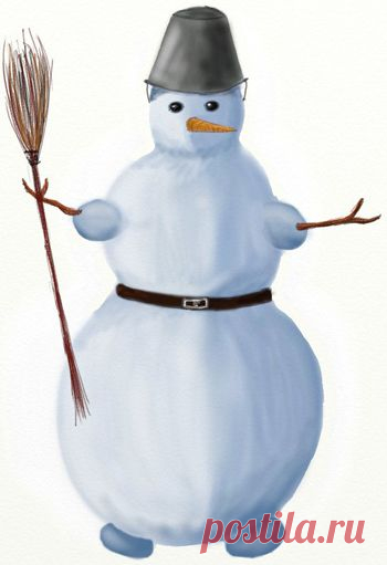 Как нарисовать Снеговика поэтапно