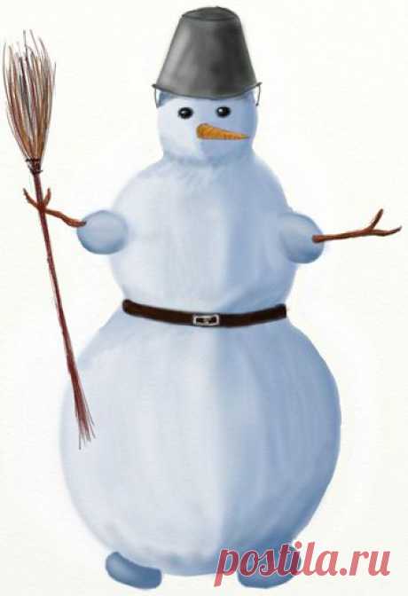Как нарисовать Снеговика поэтапно