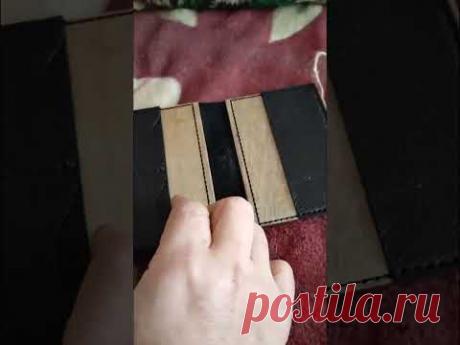 Ручная работа. Обложка на паспорт из дерева и кожи