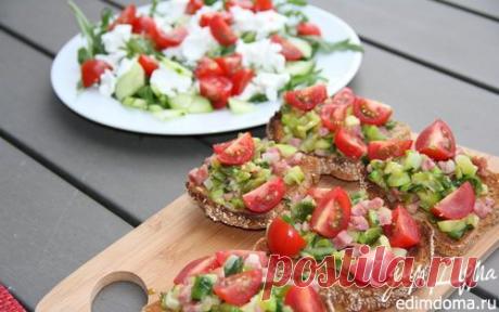 Брускетта с цукини, зеленым луком и беконом | Кулинарные рецепты от «Едим дома!»