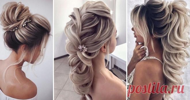 Вечерние прически на длинные волосы представлены разнообразными вариациями оформления.
