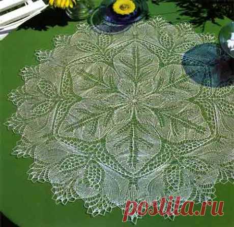 Кружевные салфетки спицами