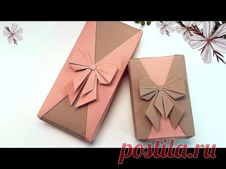 ПРЯМОУГОЛЬНАЯ ПОДАРОЧНАЯ УПАКОВКА + УКРАШЕНИЕ БУМАЖНОЙ ЛЕНТЫ ORIGAMI | И. Сасаки Оригинал