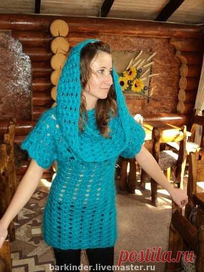 Туника Тёплая бирюза" - туника,туника вязаная,платье-туника,туника крючком