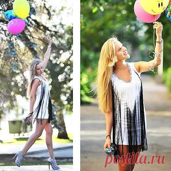 Платье с двухцветной бахромой / Платья Diy / Модный сайт о стильной переделке одежды и интерьера