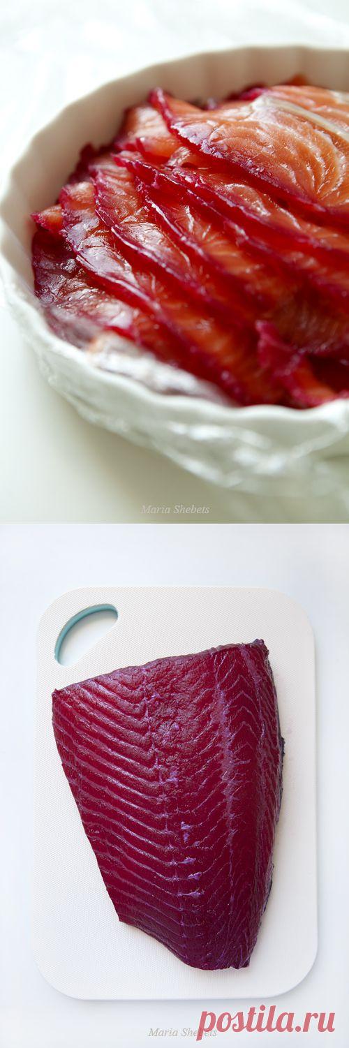 the view from here - Соленый лосось со свеклой (свекольный гравлакс)